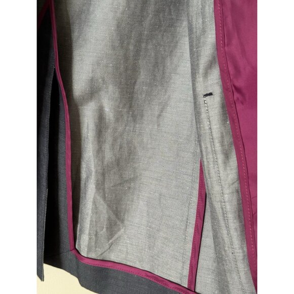 Robert Graham Blazer Men's 40 Gray Blue Cotton Three-Button Floral Lined - Picture 13 of 16